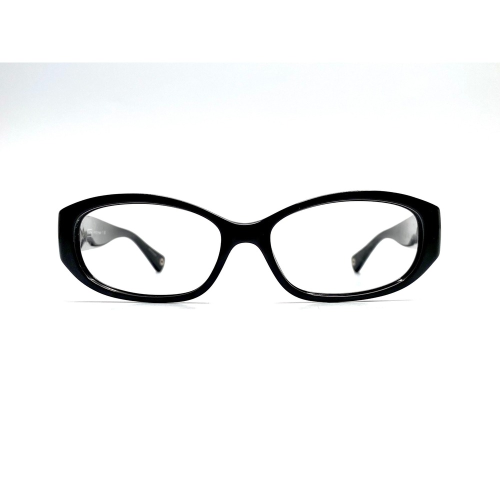 Coach HC 8012 Hope Black Oval Glasses Wide Temples 5002/11 53-15-140 Silver Logo